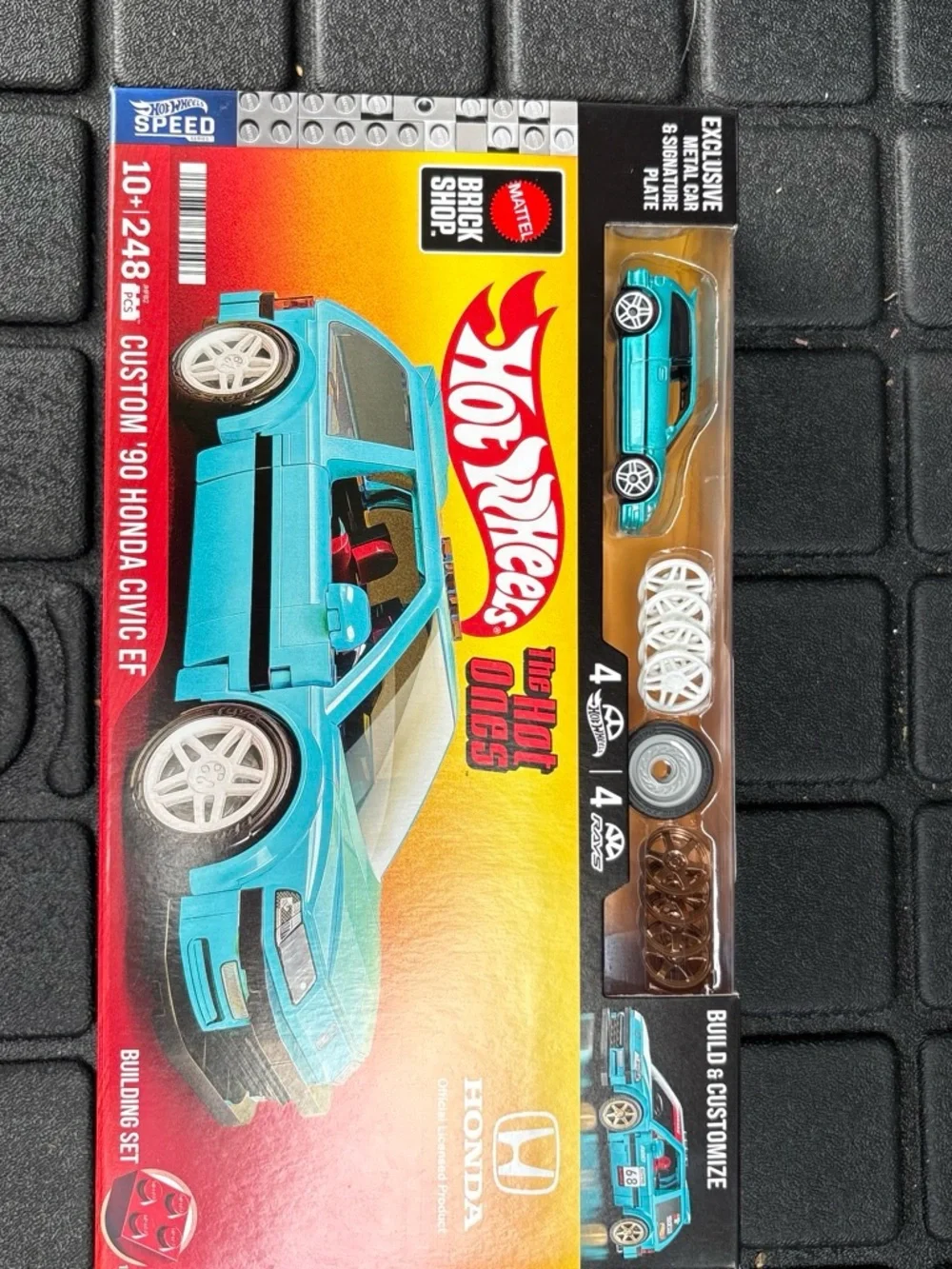 Hot wheels brick shop Custom '90 Honda Civic EF Toy Car - Teal